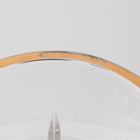 Vintage Block Polish Crystal Glass Vase Gold Rim Made in Poland - Picture 5 of 6